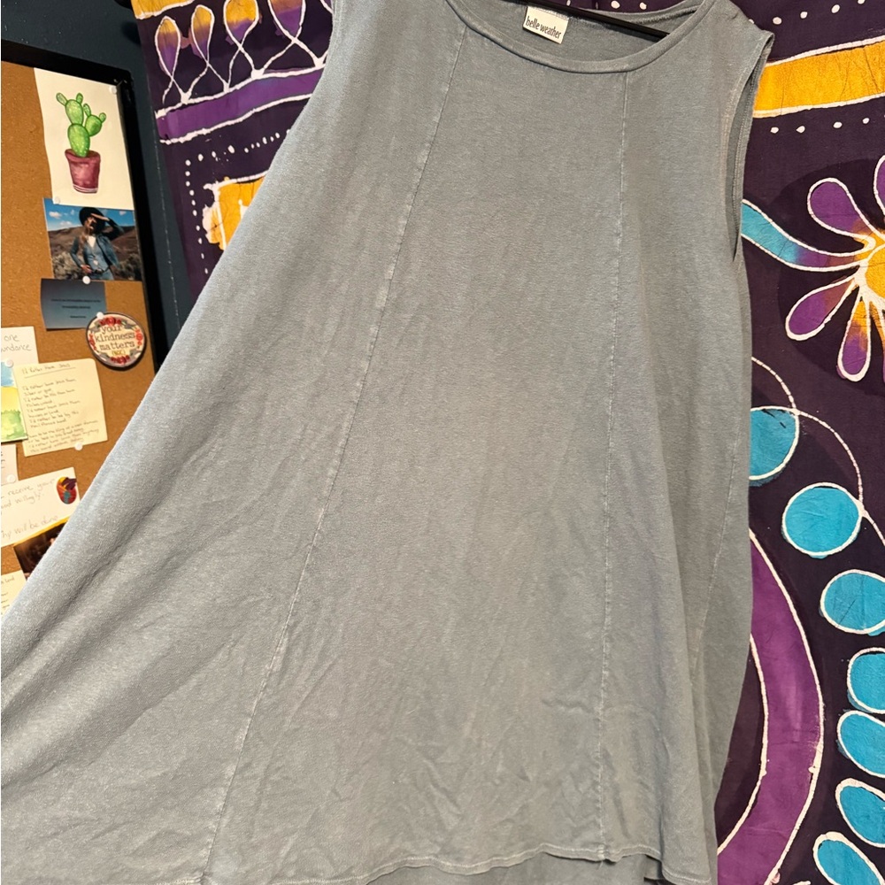 Grey blue asymmetrical dress